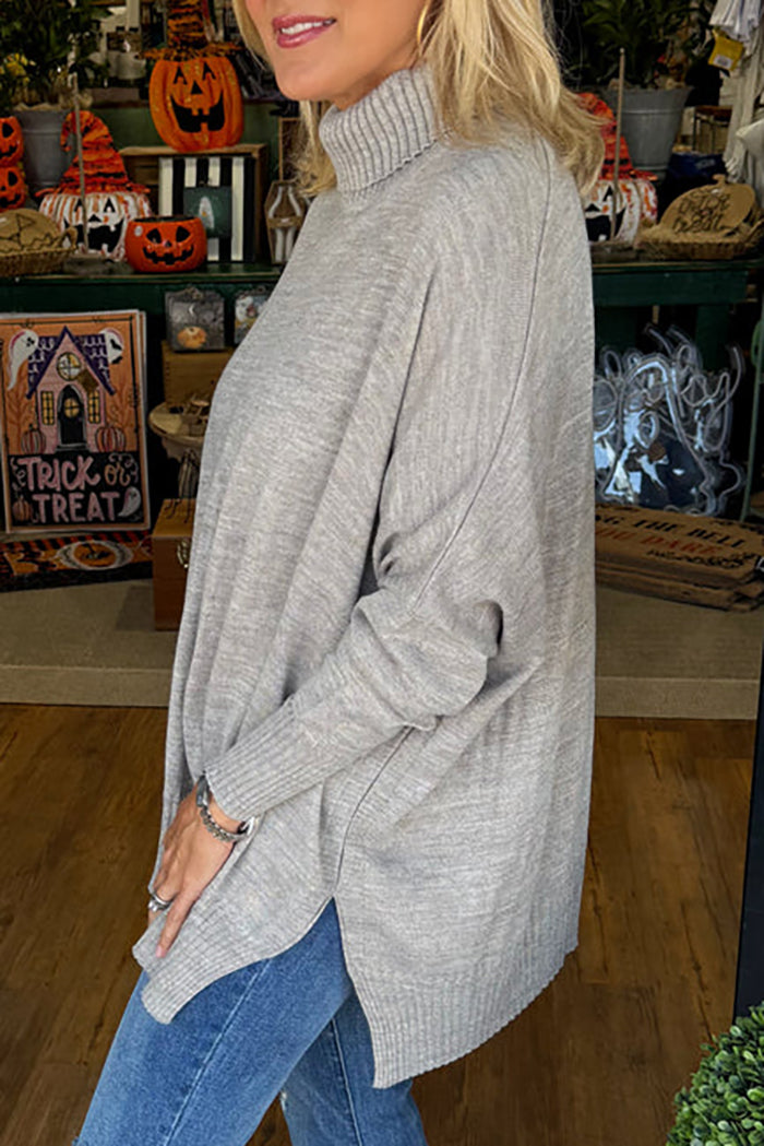 Casual Turtleneck Bat Sleeve Sweater