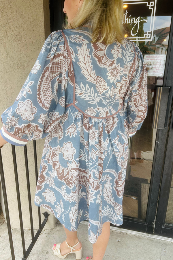 Tie Pocket Floral Dress