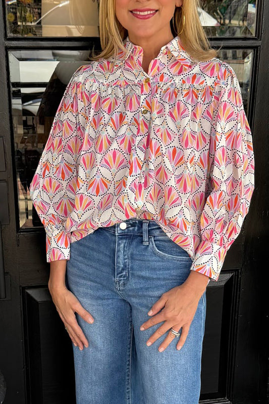 Puff Sleeve Printed Top