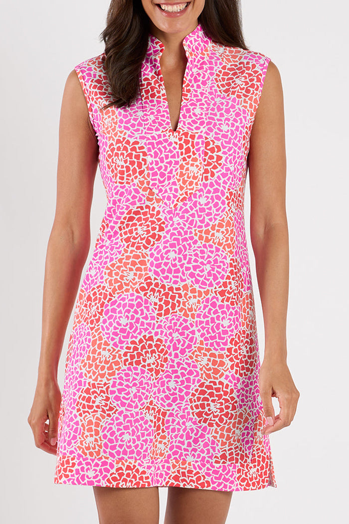 Mandarin Collar Sleeveless Dress