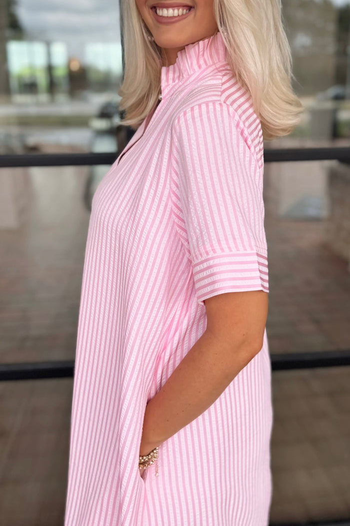Casual Striped Pocket Maxi Dress