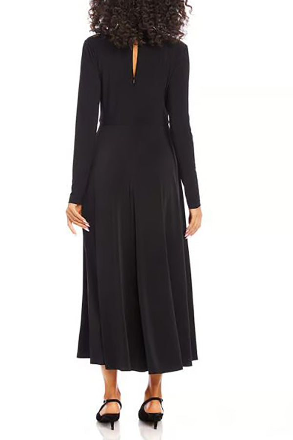 V-Neck Knot Midi Dress