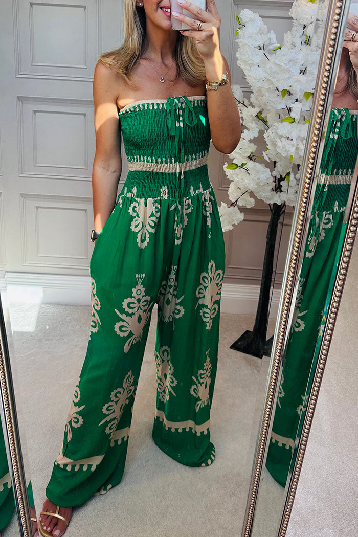 Casual Abstract Print Jumpsuit