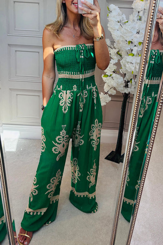 Casual Abstract Print Jumpsuit