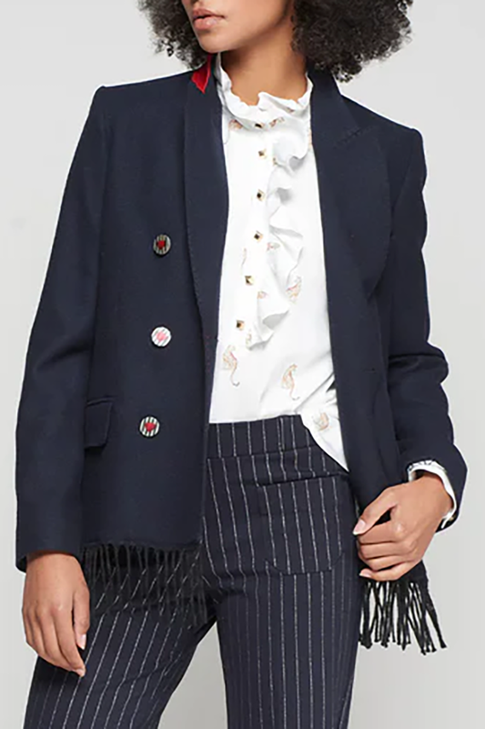 Casual Fringed Hem Jacket