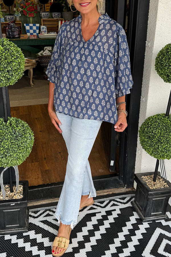 Casual Ruffles Collar Top