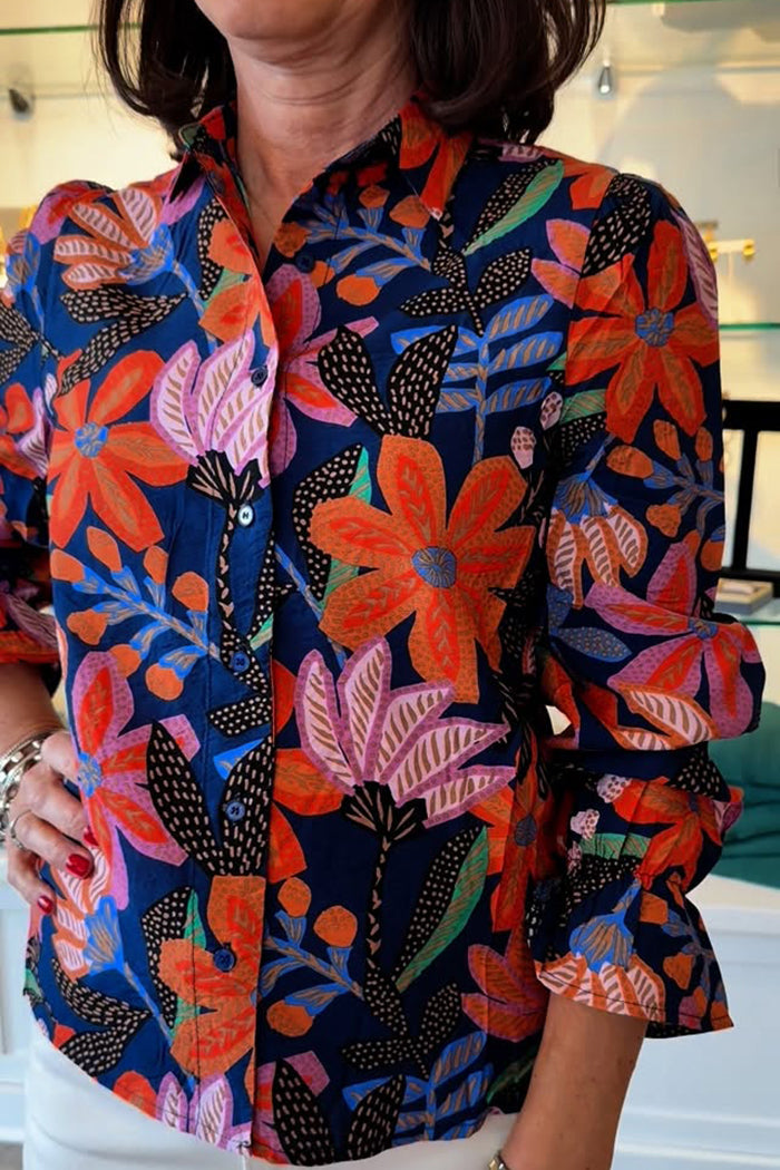 Casual Bold Floral Pattern Top