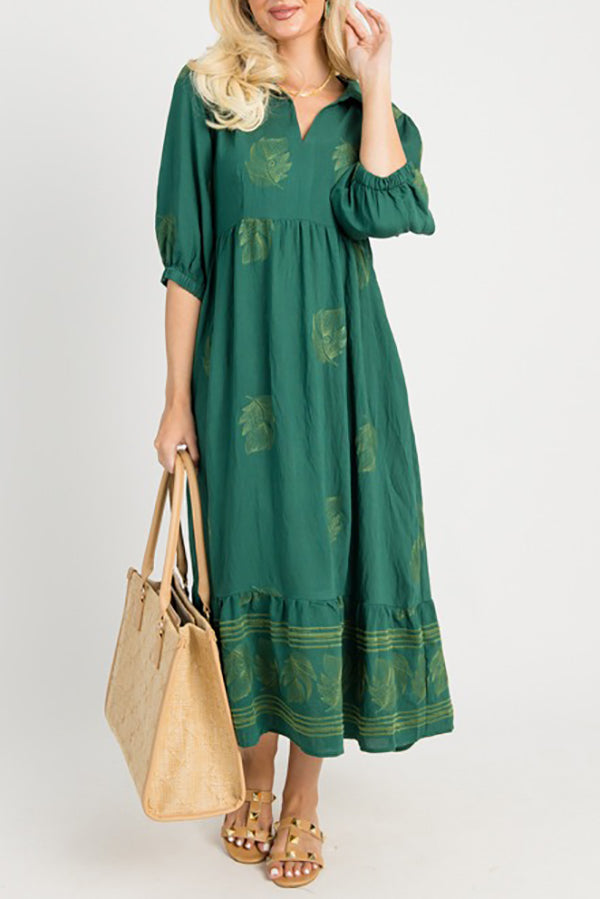 Casual Fallen Leaves Dress