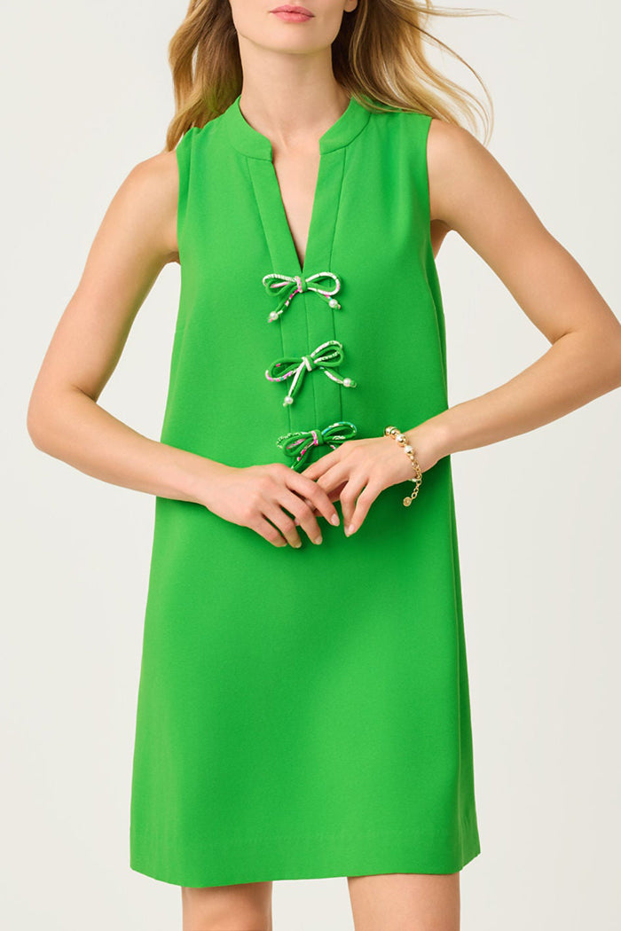 Sleeveless Bow Detail Shift Dress