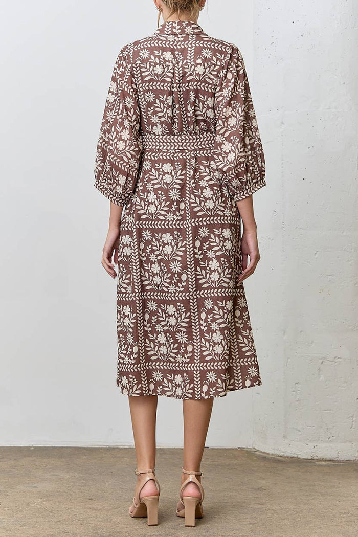 Floral Print Pocket Shirt Dress