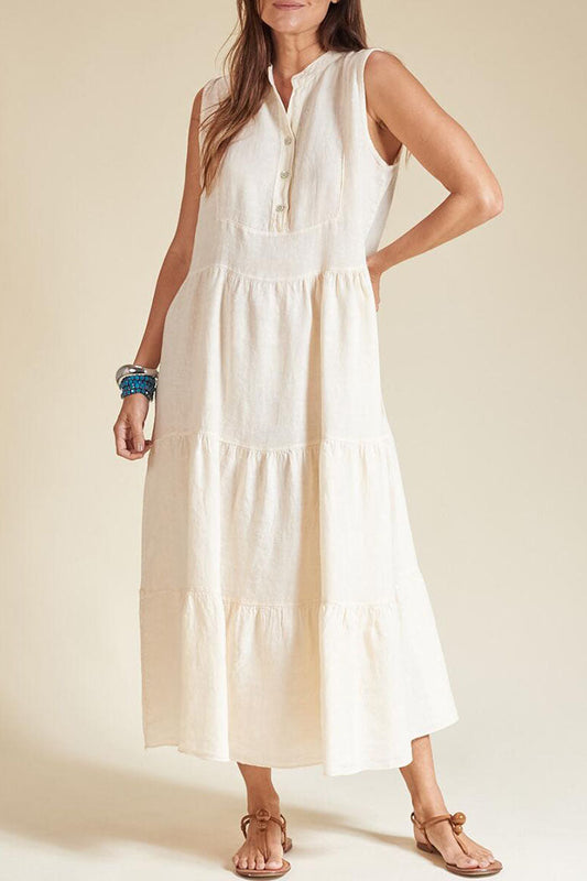 Sleeveless Solid Color Pullover Dress