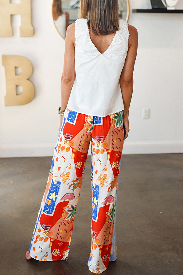 Casual Vacation Style Pocket Pants