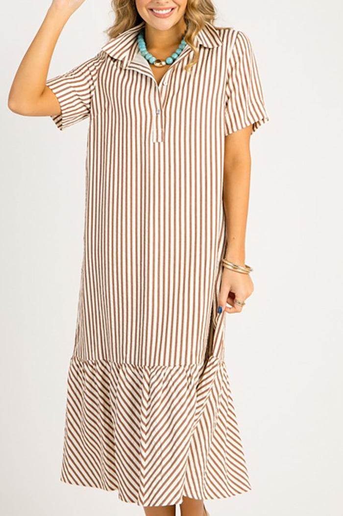 Casual Stripe Maxi Dress