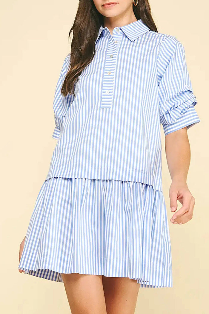 Stripe Tiered Shirt Dress