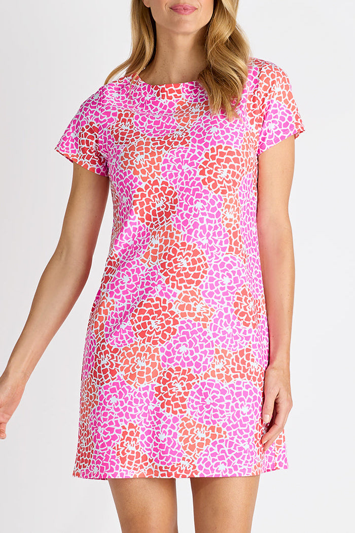 Floral Short Sleeve Shift Dress