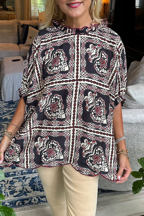 Casual Ruffles Collar Top