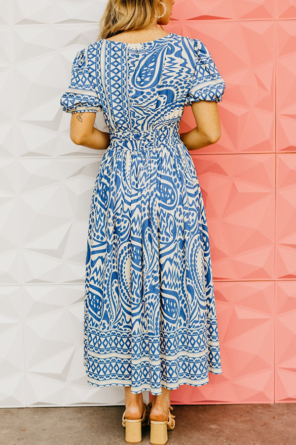 Puff Sleeve Pocket Dress