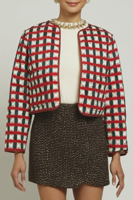 Floral Convertible Quilted Jacket