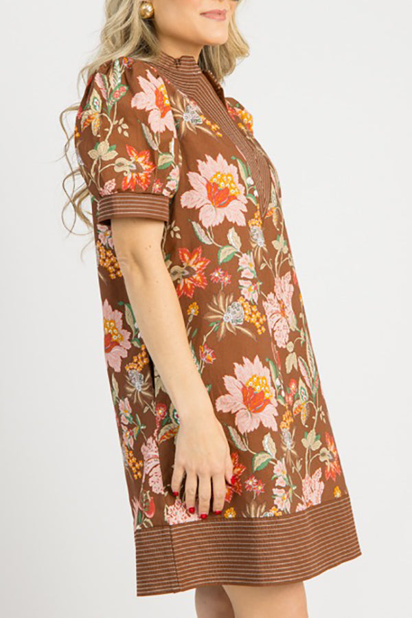 Casual Pocket Floral Dress