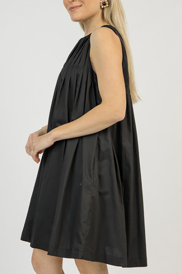Casual Sleeveless Pleated Dress