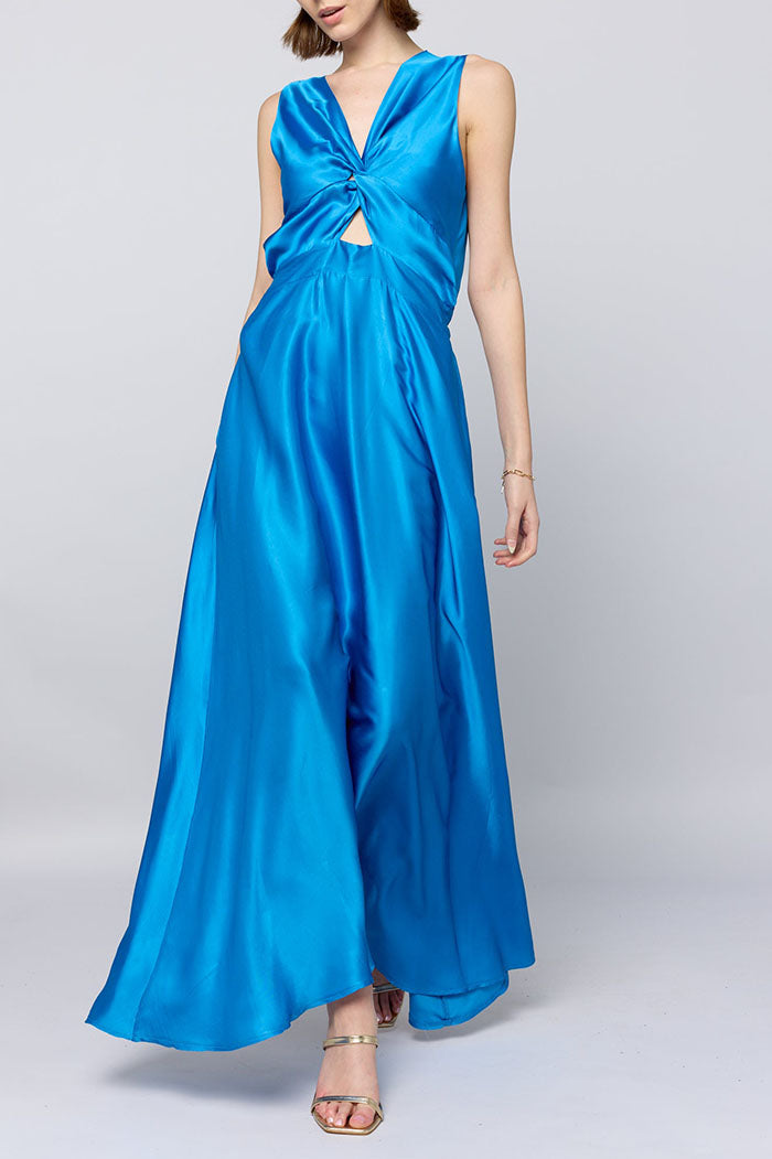 Elegant Solid Color Sleeveless Pocket Dress