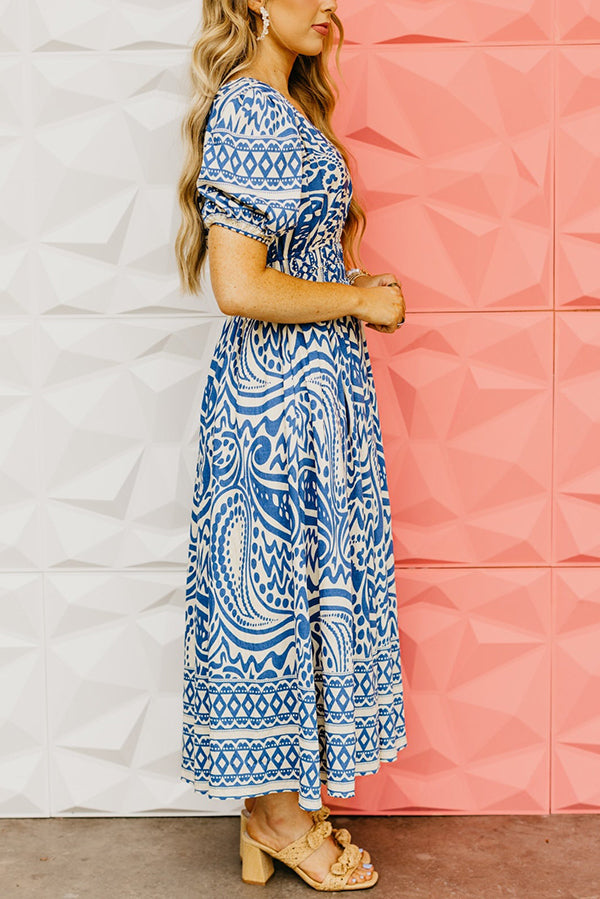 Puff Sleeve Pocket Dress