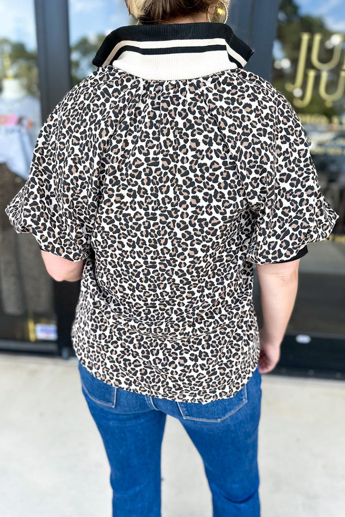 Zip Up Cheetah Top