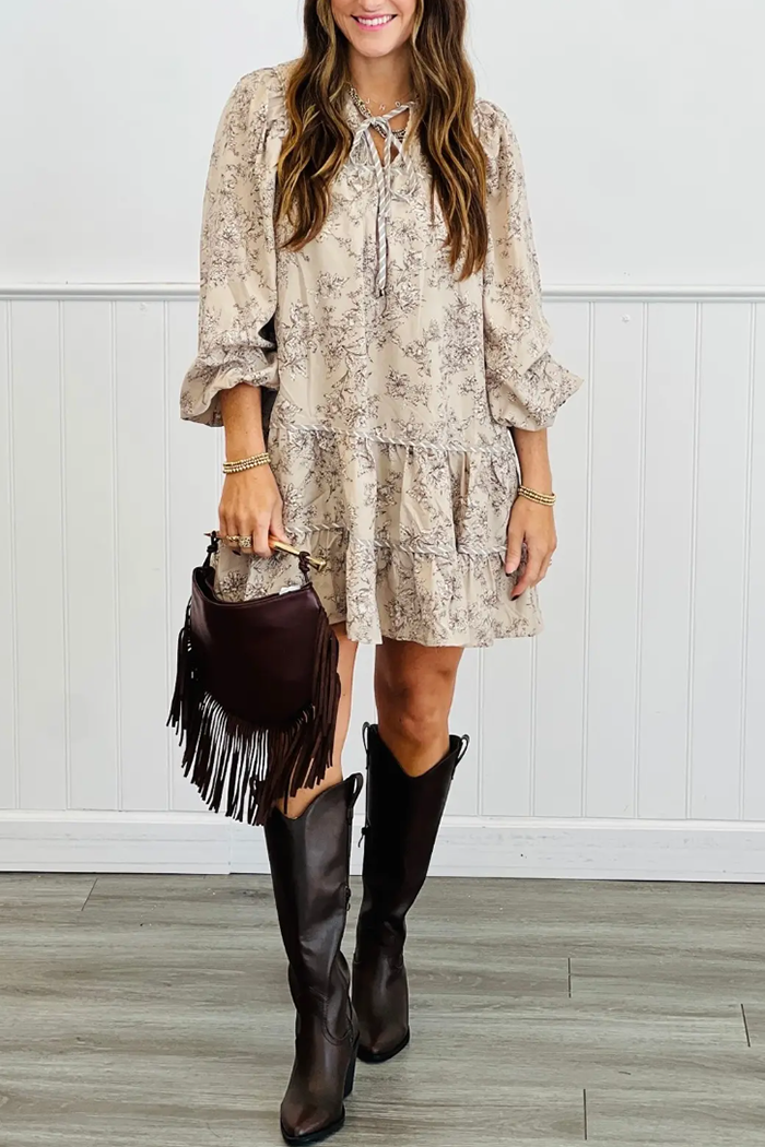 Casual Floral Tiered Dress