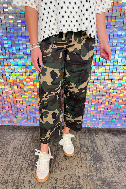 Casual Wide Leg Camouflage Pants