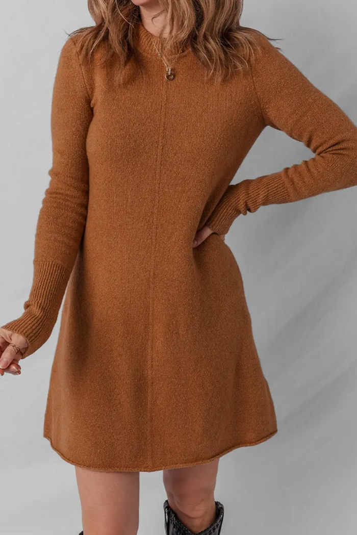 Ribbed Detail Sweater Dress