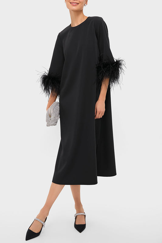 Casual Feather Decoration Dress