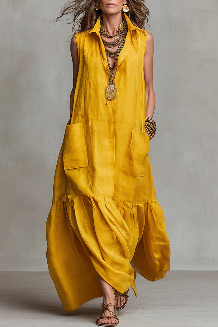 Sleeveless Pocket Maxi Dress