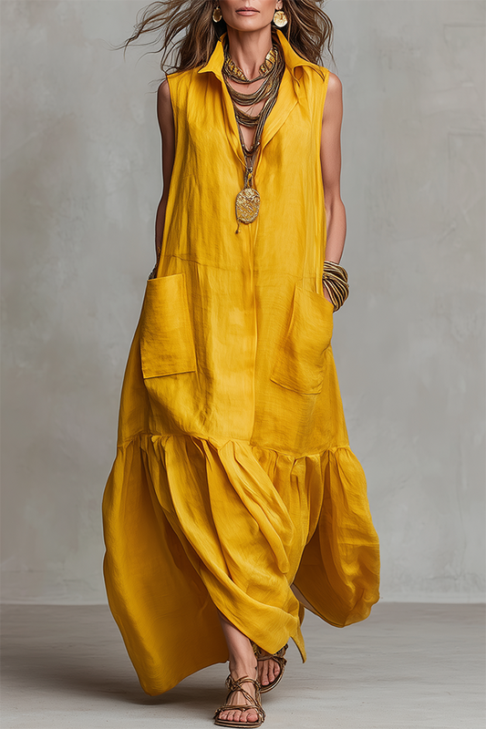 Sleeveless Pocket Maxi Dress