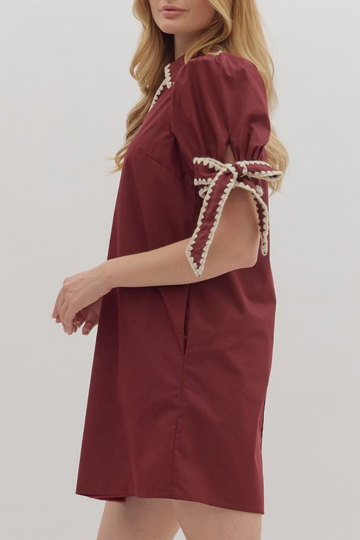 Casual Bow Sleeve Dress