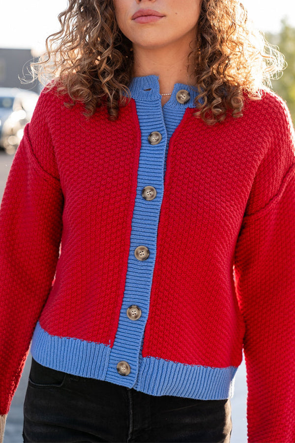 Casual Color Blocked Knitted Sweater