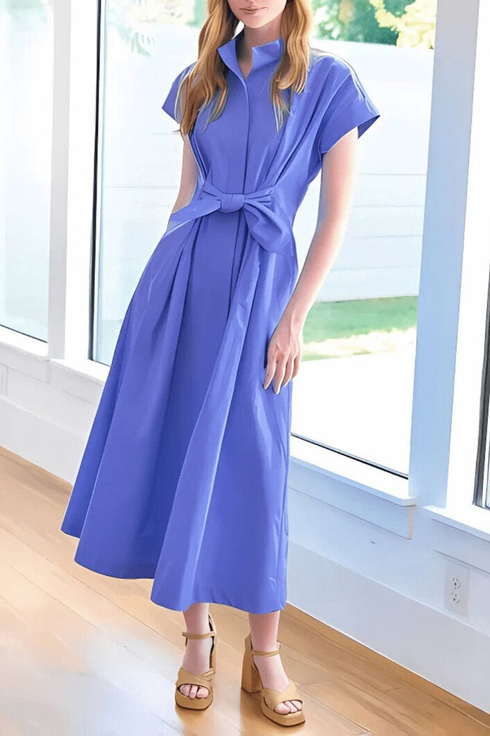 Tie-Waist Midi Shirtdress