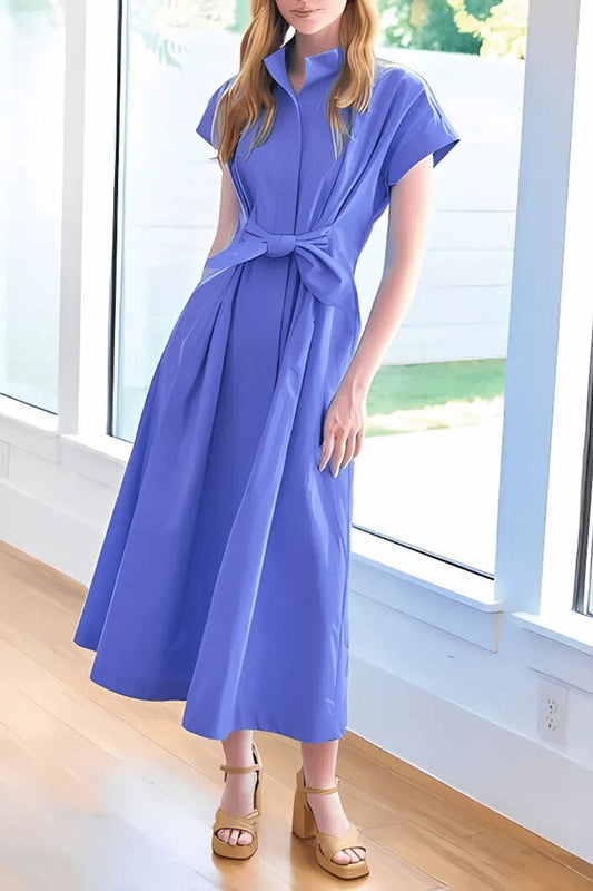 Tie-Waist Midi Shirtdress