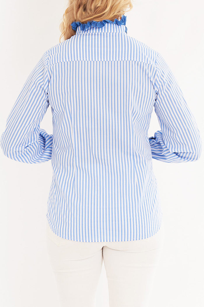 Ruffles Detail Stripe Blouse