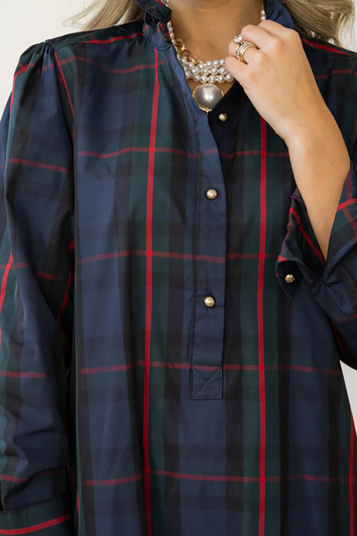 Plaid Print Midi Dress