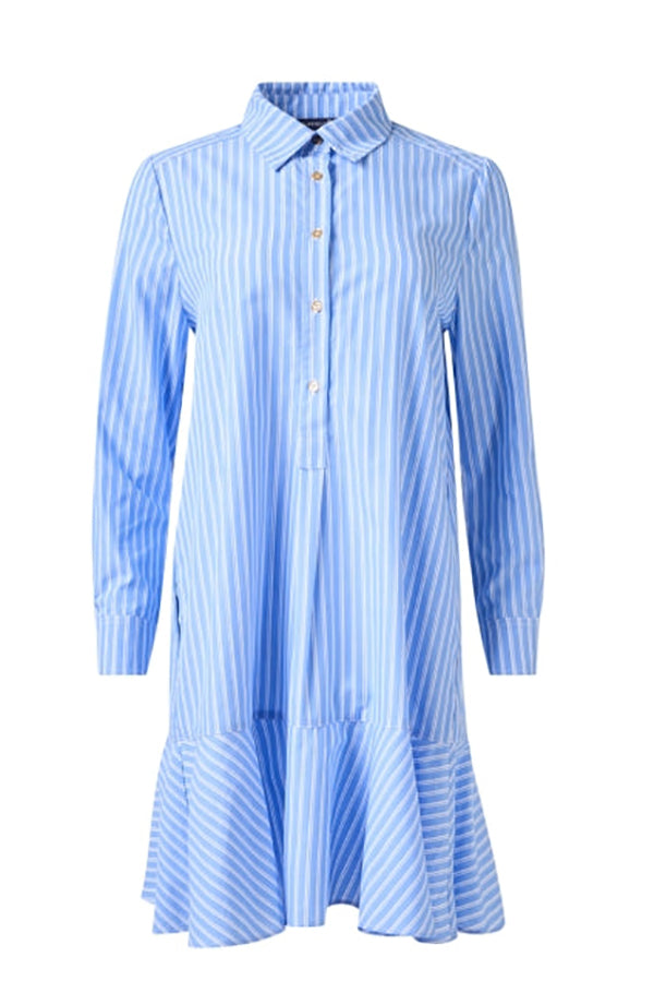 Casual Striped Ruffled Dress