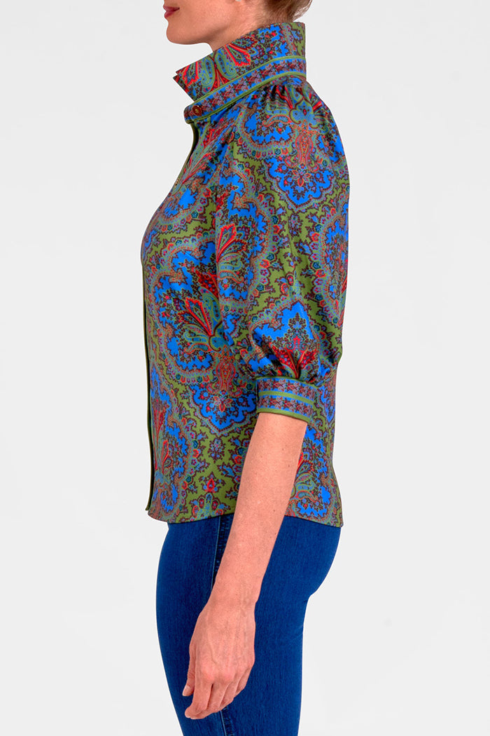 Casual  3/4  Puff Sleeve Top