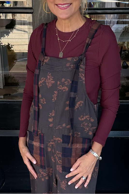 Merlot Ribbed Long Sleeve Top