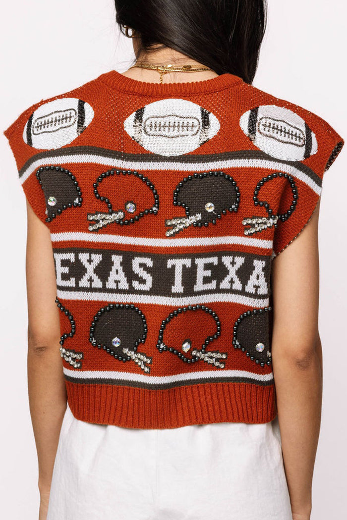 Vintage Football Helmet Stripe Vest