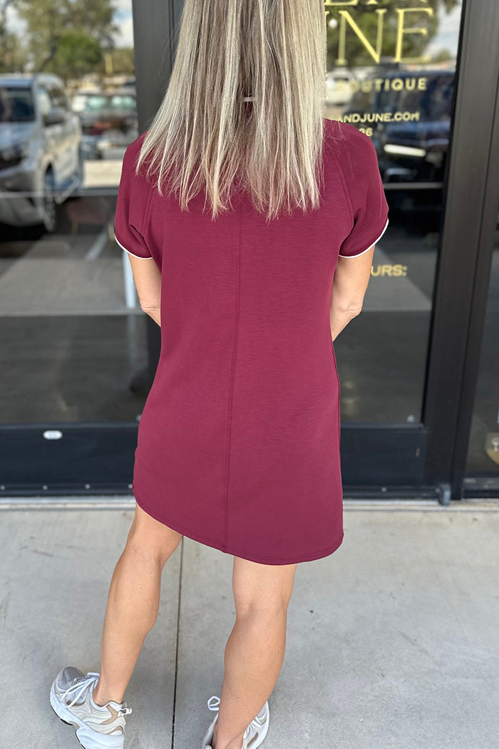 Casual V-Neck Athletic Dress