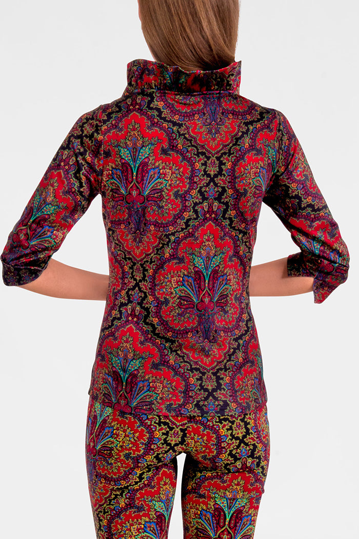 3/4 Sleeve Ruffneck Top