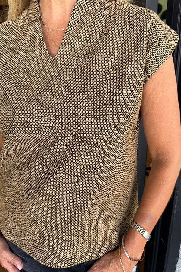 Casual Stitched Popover Top