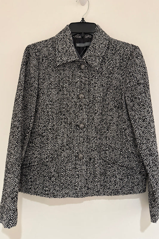 Casual Herringbone Button Jacket