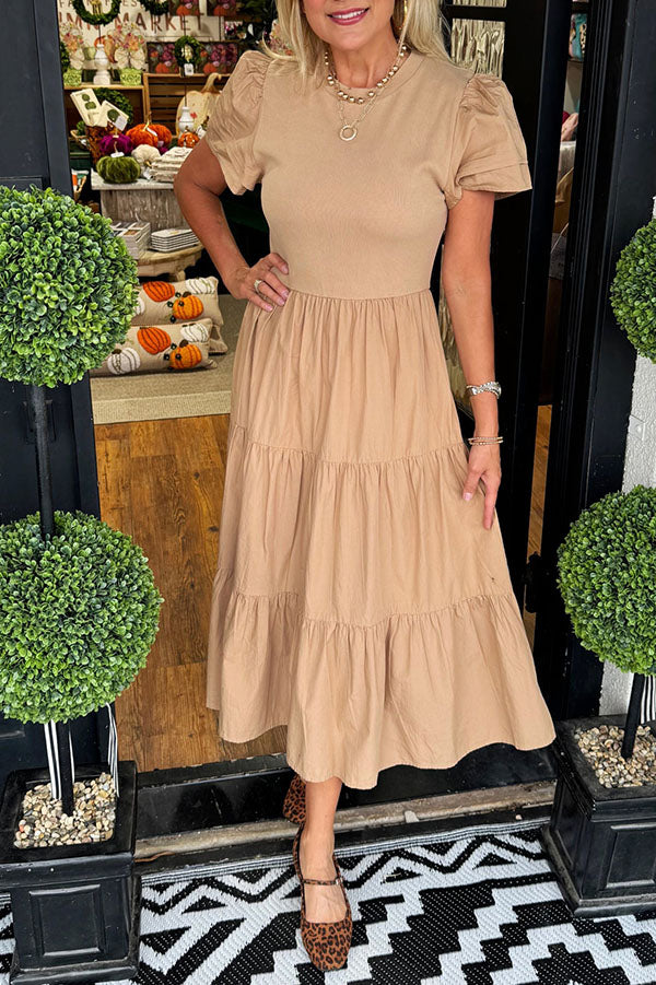 Casual T-Shirt Ruffles Dress