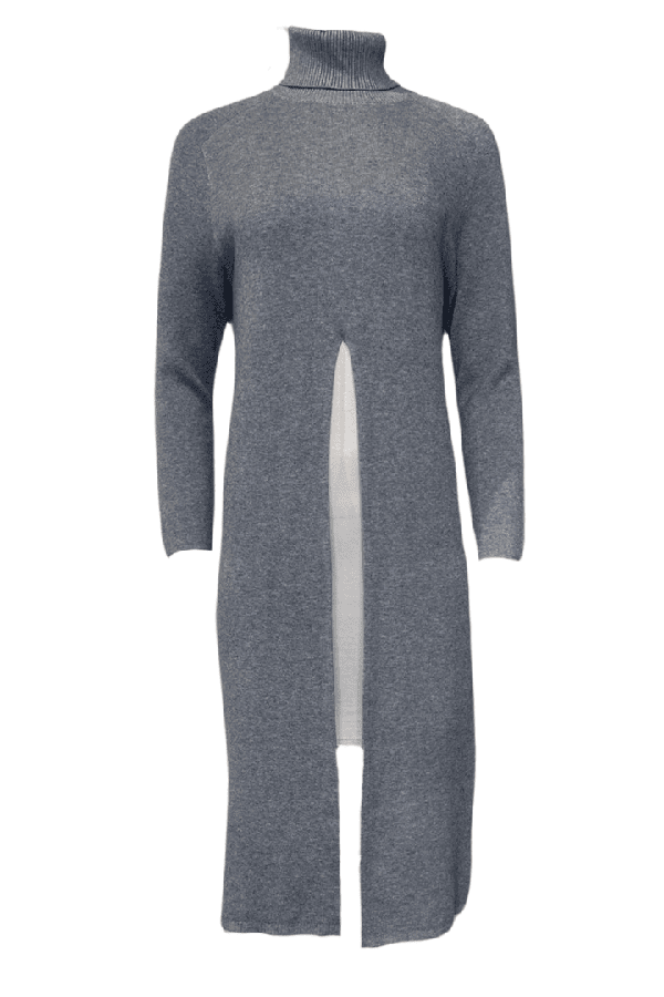 Split Roll Neck Slit Sweater