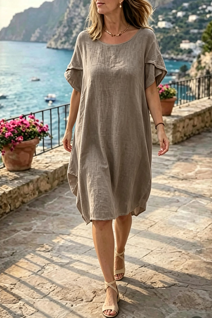Casual Short Sleeve Midi Dress
